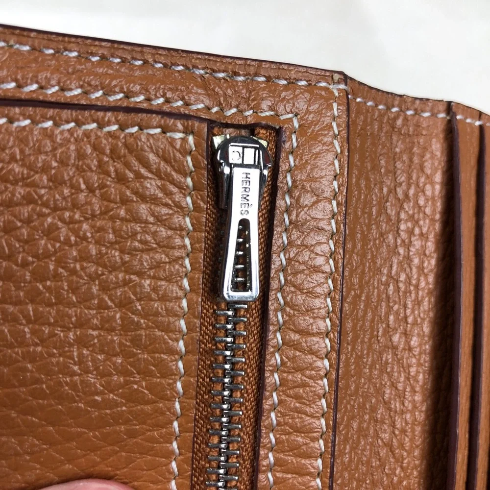 Hermes Bearn Long Wallet Tan Brown EUC